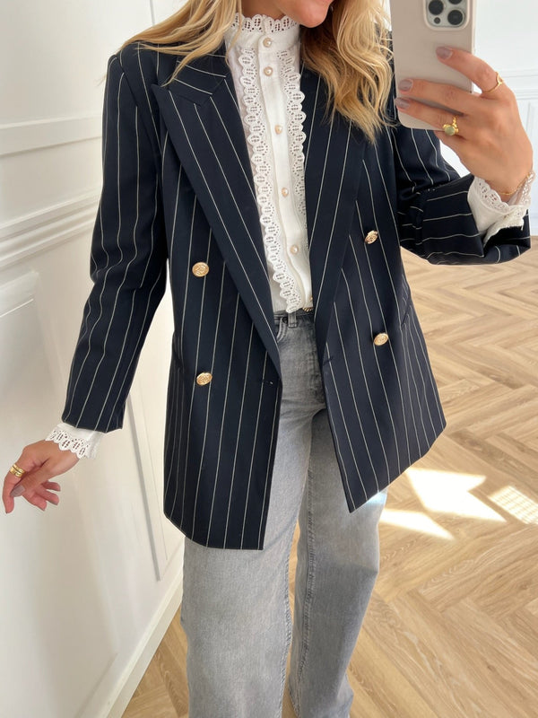 Co'Couture Pricilla Pin Uniform Blazer Navy