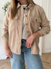 Pieces Effi LS Corduroy Skjorte White Pepper NO26