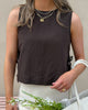 Neo Noir Svetlana Linen Top Dark Brown NOS26