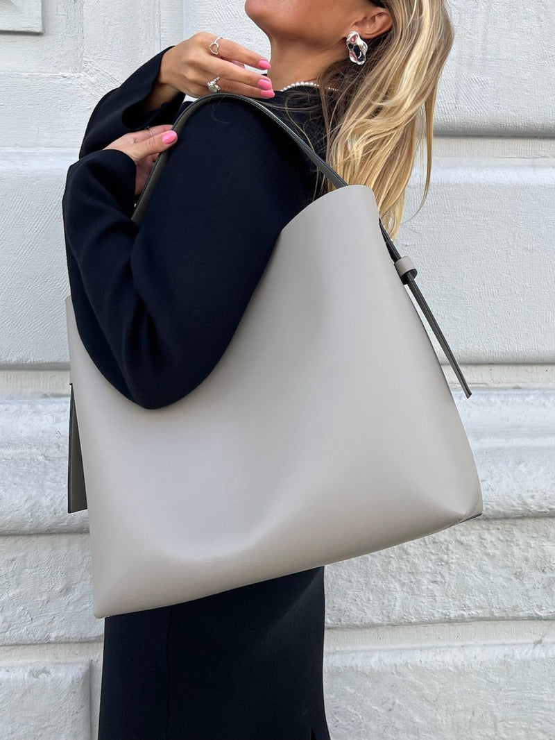 Second Female Leata Maxi Leather Taske Roasted Cashew