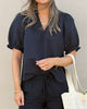 Neo Noir Odesa Linen Bluse NOS25 Black
