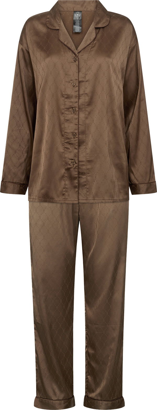 Hype The Detail Satin Pyjamas Brown