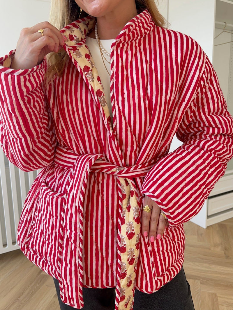 Sissel Edelbo Sussie Organic Cotton Reversible Jakke Red & White