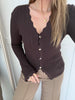 Neo Noir Clara Stitch Knit Bluse Dark Brown