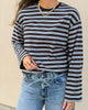 Pieces Sadie LS Top T-Ganache/Cashmere Blue
