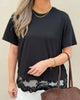 Only Vivvi SS Lace Bottom Top Black NO26