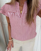 Only Bari SL Frill V-Neck Top Romance Rose/Spice Apple