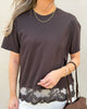 Only Vivvi SS Lace Bottom Top Chocolate Torte