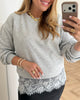 Only Mimi LS Lace Detail Sweatshirt Light Grey Melange
