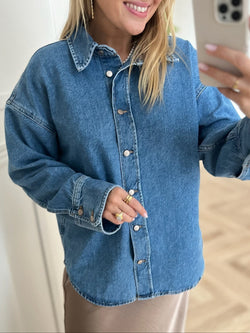 Only Sophie LS Oversized Denimskjorte Medium Blue Denim