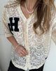 Haute L'Amitié Court Lace T-shirt Pearl