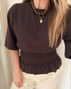 Neo Noir Dray Boxy Smock T-shirt Dark Brown