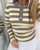 Co'Couture Bonny Stripe LS Polo Strik Pale Yellow