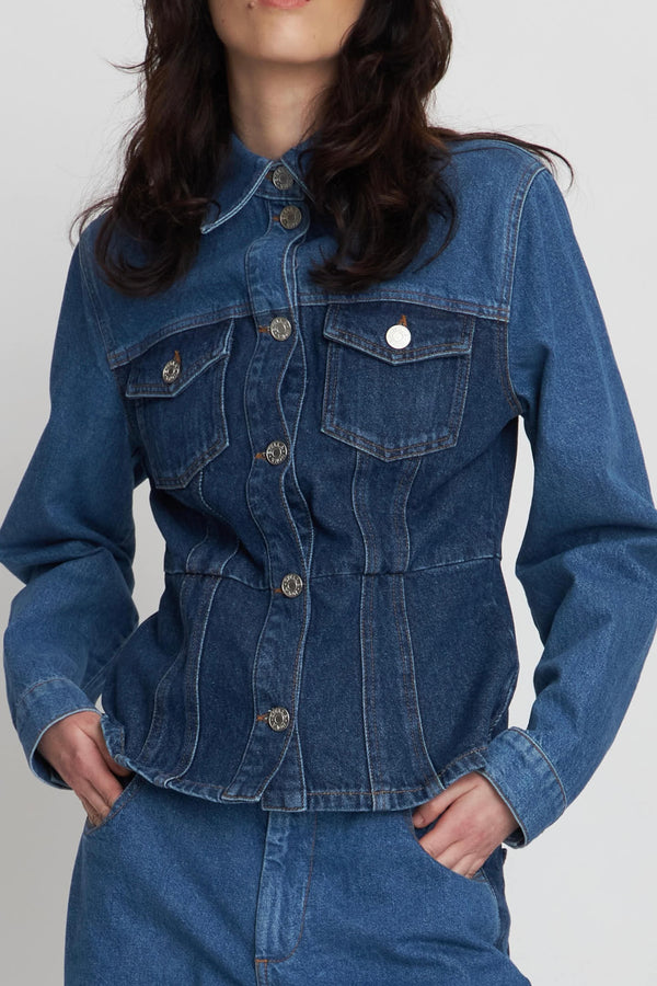 Stella Nova Two-Toned Denimskjorte Blue Mix