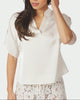 Neo Noir Anelle Heavy Sateen Bluse Pearl