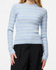 Pieces Mira New LS O-Neck Strik Cashmere Blue/Birch