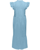 Only Tea-Idris SL Frill Tape Kjole Dream Blue, blå sommerkjole