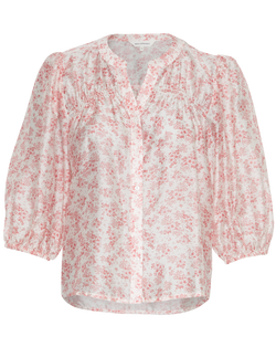 Moss Copenhagen Isadora 3/4 Skjorte Chalk Pink Flwr AOP