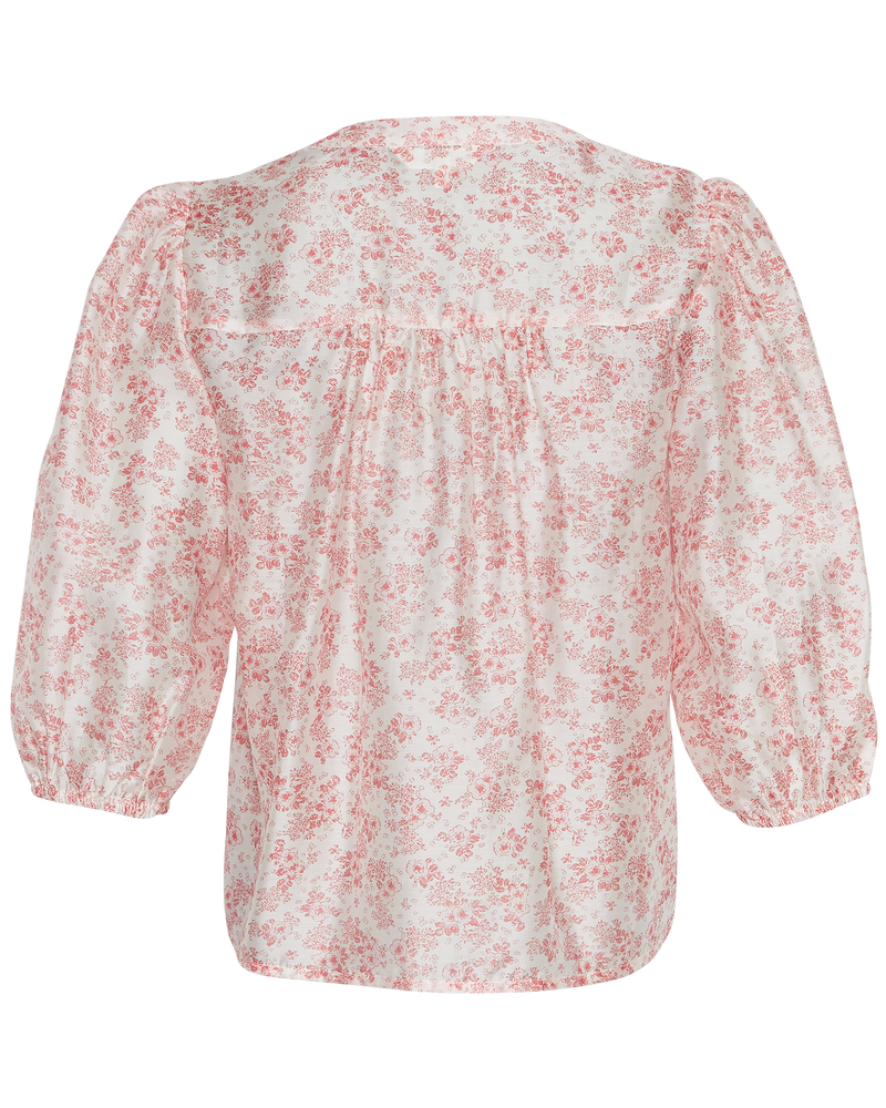 Moss Copenhagen Isadora 3/4 Skjorte Chalk Pink Flwr AOP