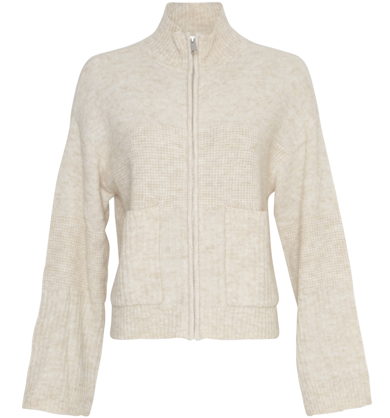 MSCH Copenhagen Lediona Hope Zip Cardigan Oatmeal Melange