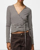 Pieces Laya LS Wrap Top Hot Fudge