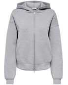 Only Naomi LS Two Way Zip Hoodie Light Grey Melange NO26