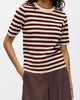 Object Ester SS New Knit Strik Sandshell/Windsor Wine NOS26