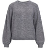 Object Flora LS Knit Bluse Medium Grey Melange