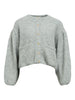 Object Saggia L/S Knit Cardigan Medium Grey Melange