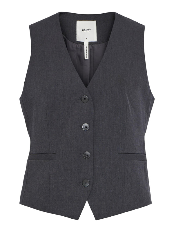 Object Ida Vest Dark Grey Melange