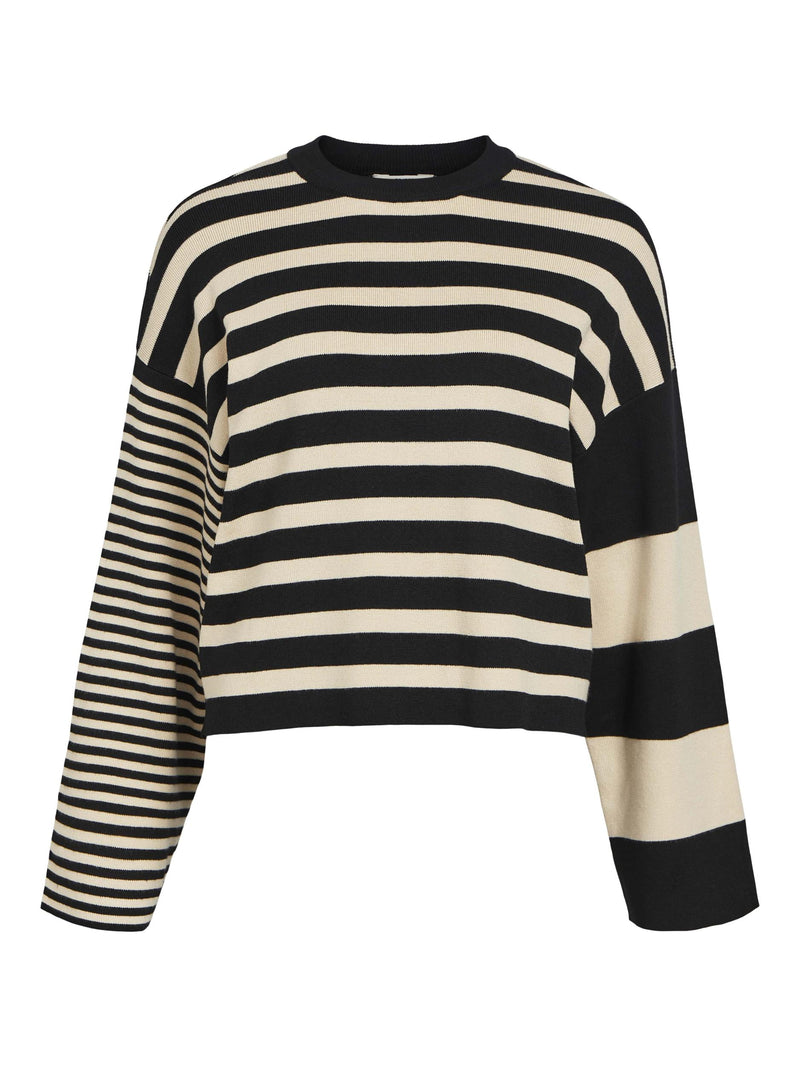 Object Carol L/S Strik Black/Sandshell