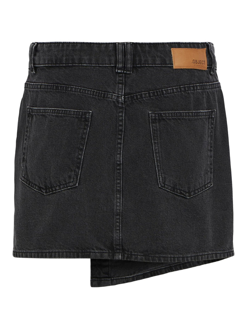 Object Harlow Mini Denim Nederdel Black Denim