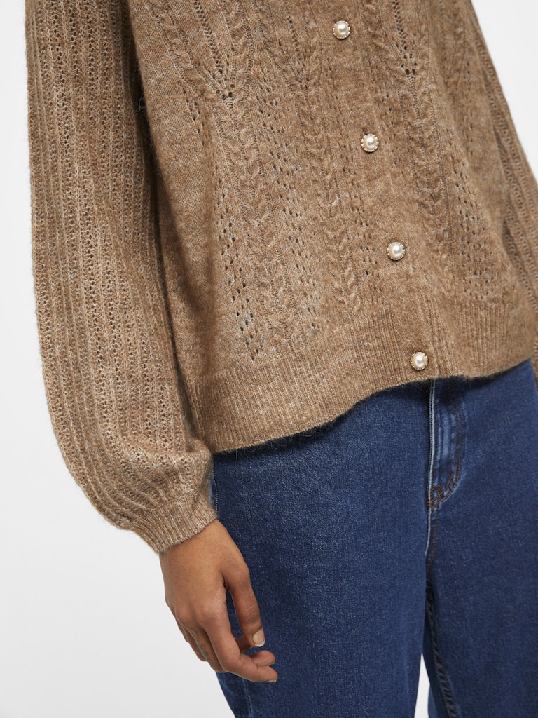 Object Ophelia L/S Knit Cardigan Fossil