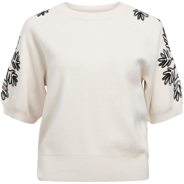 Object Rashia Knit 2/4 Pullover White Sand