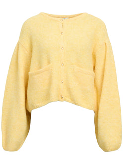 Object Saggia LS Strikcardigan Lemon Merinque