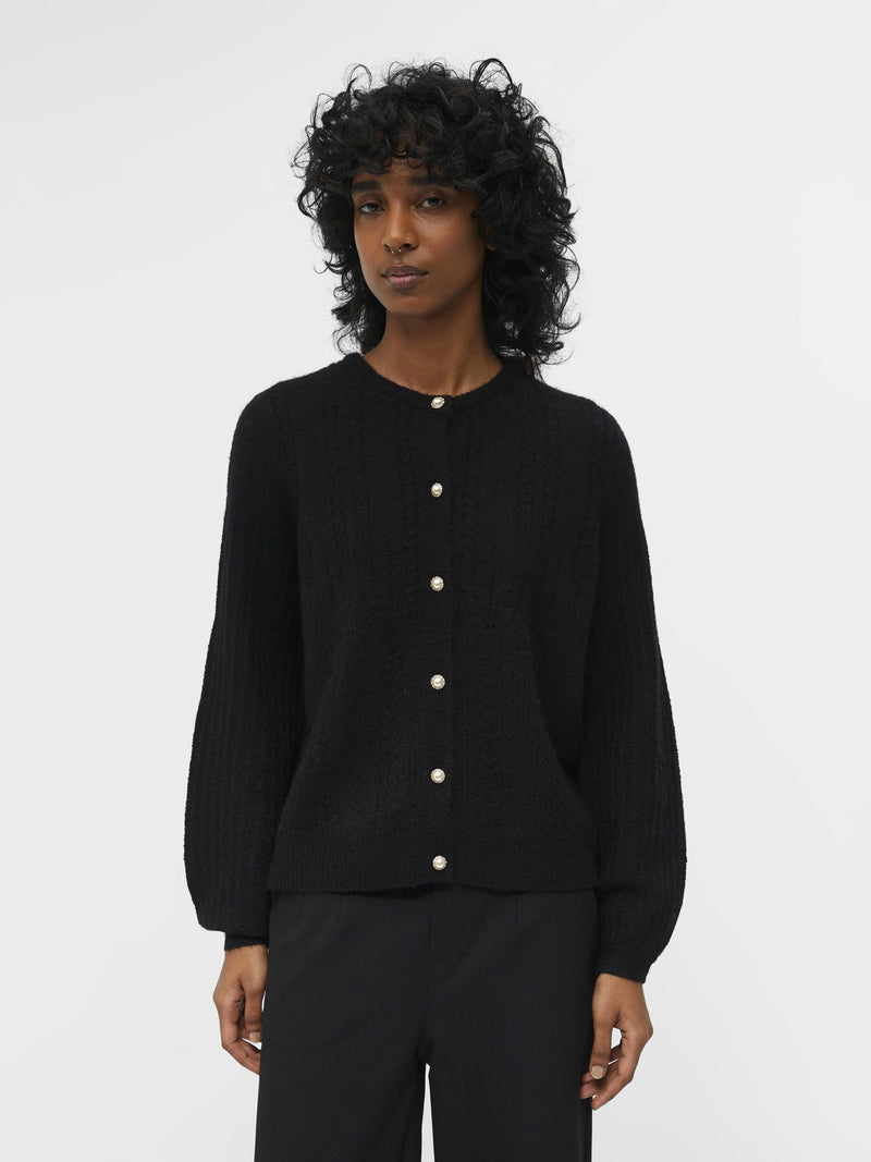 Object Ophelia L/S Knit Cardigan Black