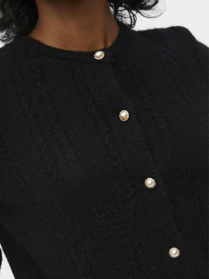 Object Ophelia L/S Knit Cardigan Black