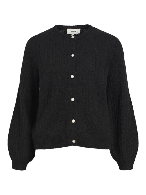 Object Ophelia L/S Knit Cardigan Black