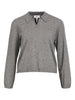 Object Thess LS V-Neck Strik Medium Grey Melange