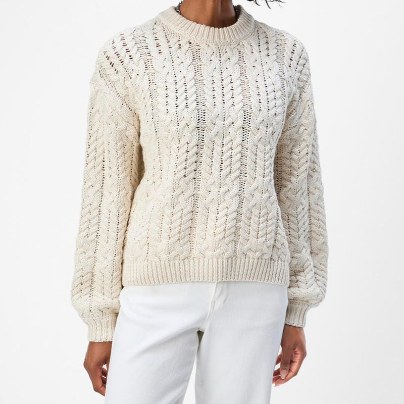 Object Diddi LS Knit Pullover White Sand