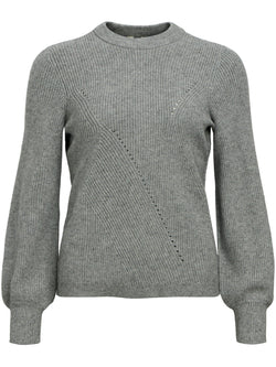 Object Ditte LS Strik Medium Grey Melange