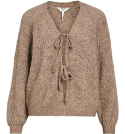 Object Flora LS Knit Cardigan Desert Taupe/Melange