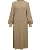 Object Ditte LS Knit Midi Kjole Desert Taupe/Melange