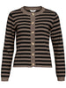 Object Ester LS Knit Cardigan Morel/Black