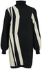 Object Ray LS Knit Rollneck Kjole Black/Sandshell