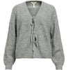 Object Flora LS Knit Cardigan Medium Grey Melange