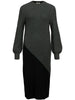 Object Ditte LS Knit Midi Kjole Dark Grey Melange