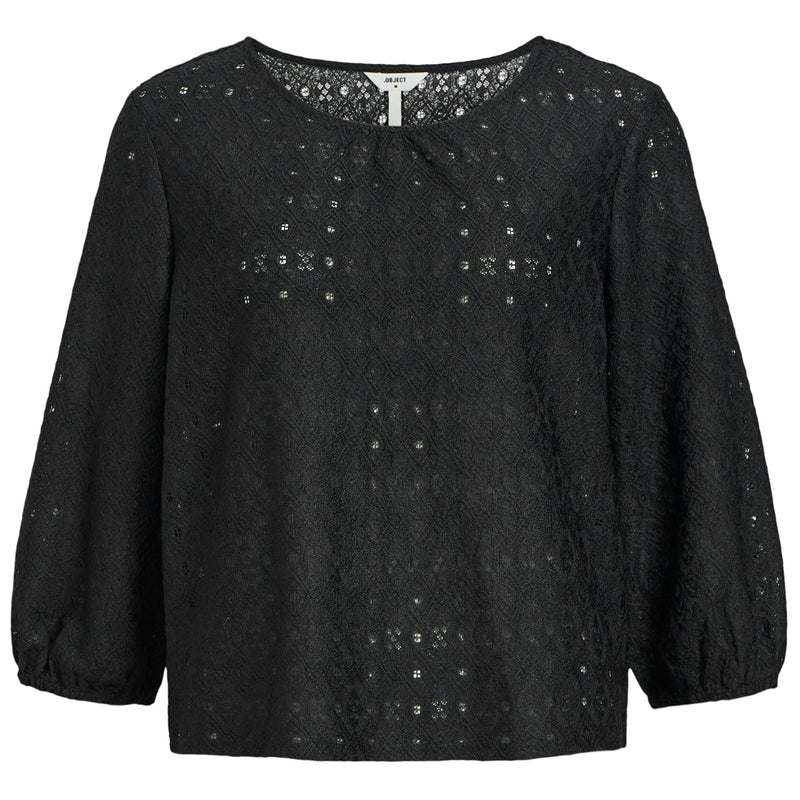 Object Laila 3/4 Bluse Black