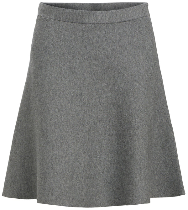 Object Reynard HW Short Knit Nederdel Medium Grey Melange