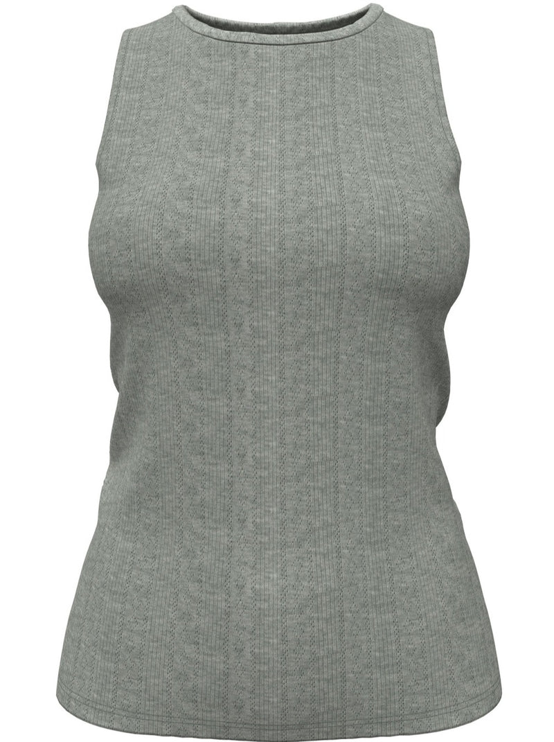 Object Amalie SL Tank Top Light Grey Melange